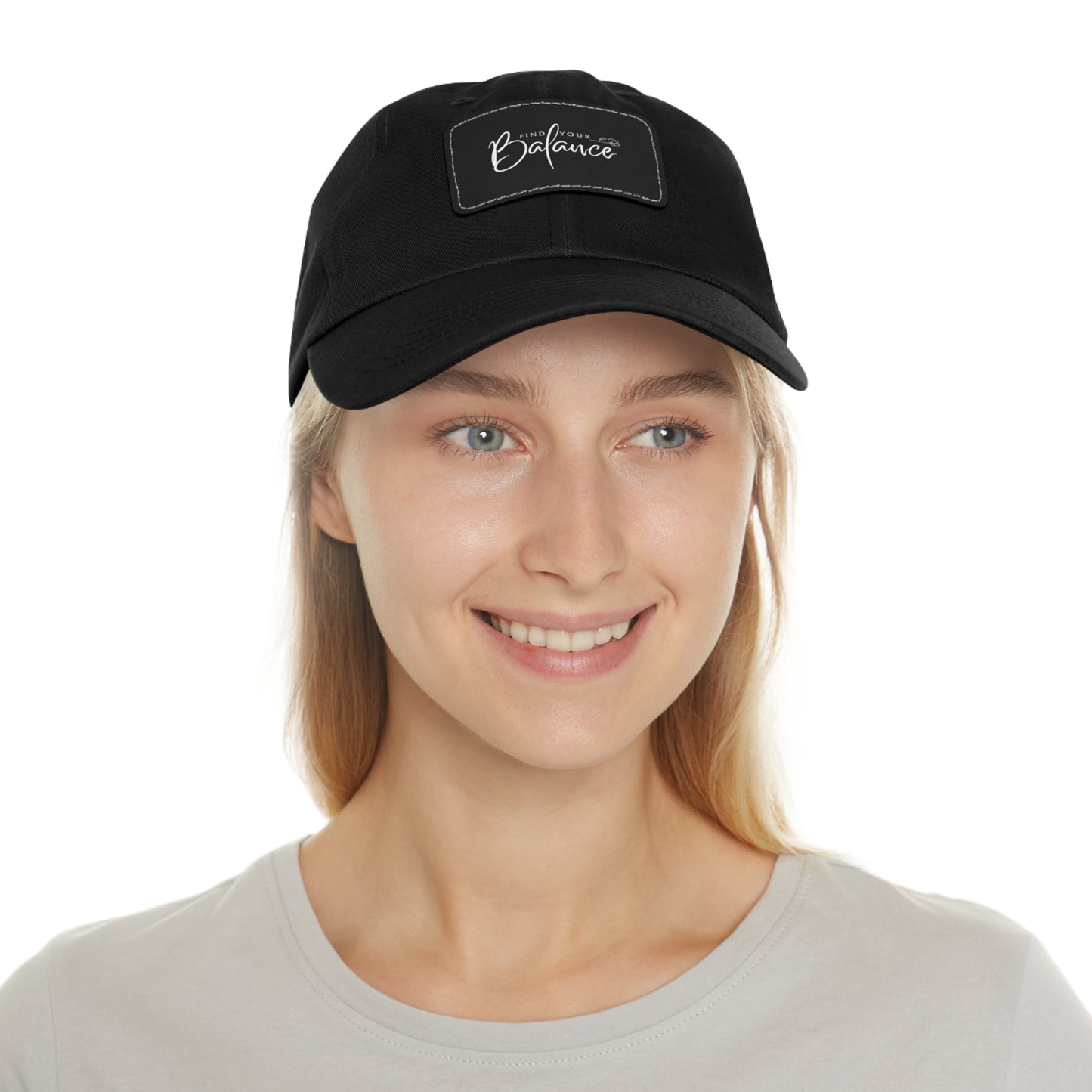 Find you Balance Dad Hat with Leather Patch (White Lettering)