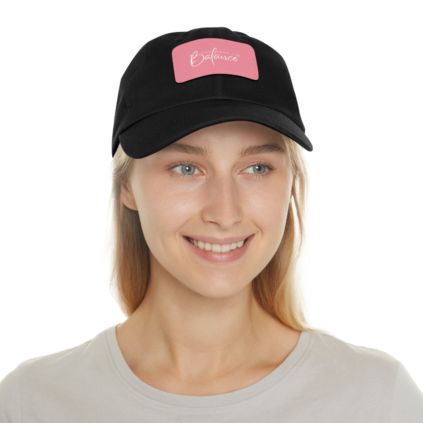 Find you Balance Dad Hat with Leather Patch (White Lettering)