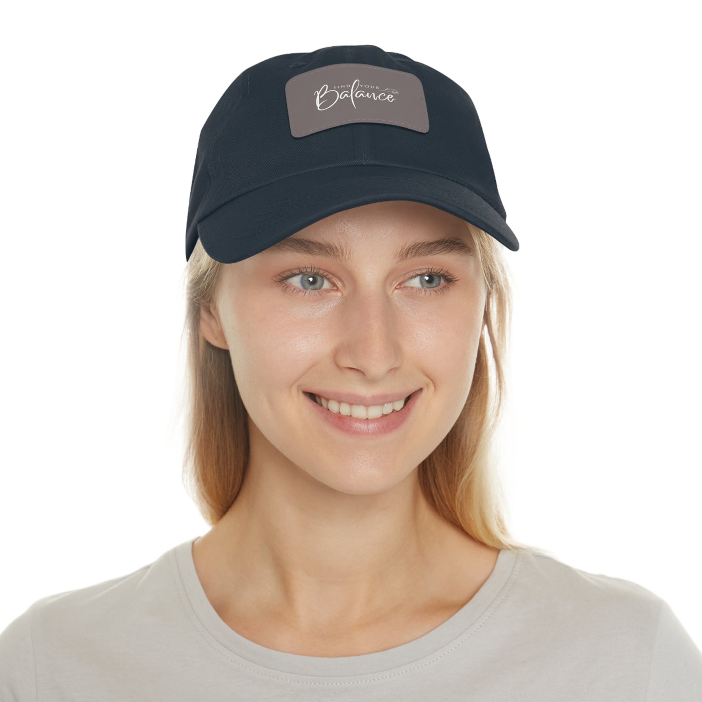 Find you Balance Dad Hat with Leather Patch (White Lettering)