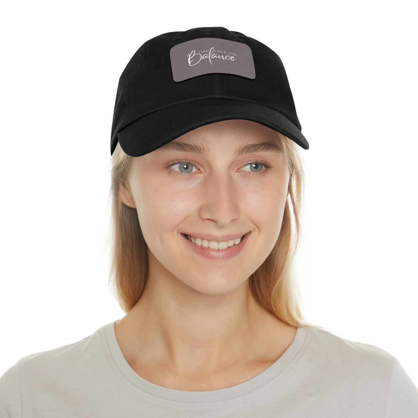 Find you Balance Dad Hat with Leather Patch (White Lettering)