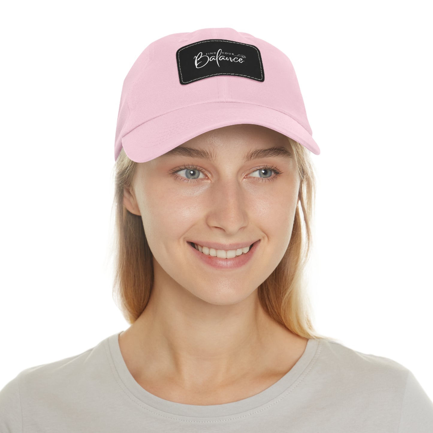 Find you Balance Dad Hat with Leather Patch (White Lettering)