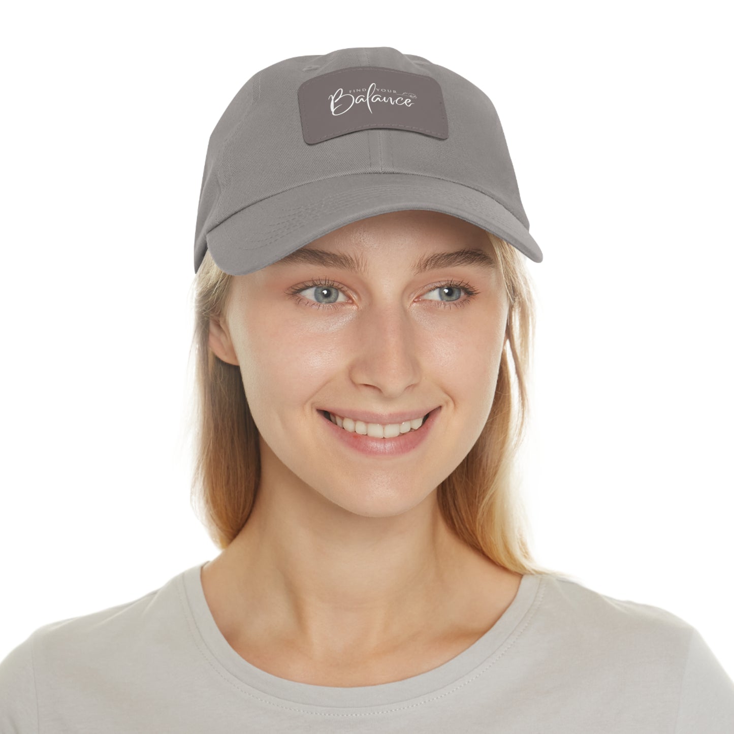 Find you Balance Dad Hat with Leather Patch (White Lettering)