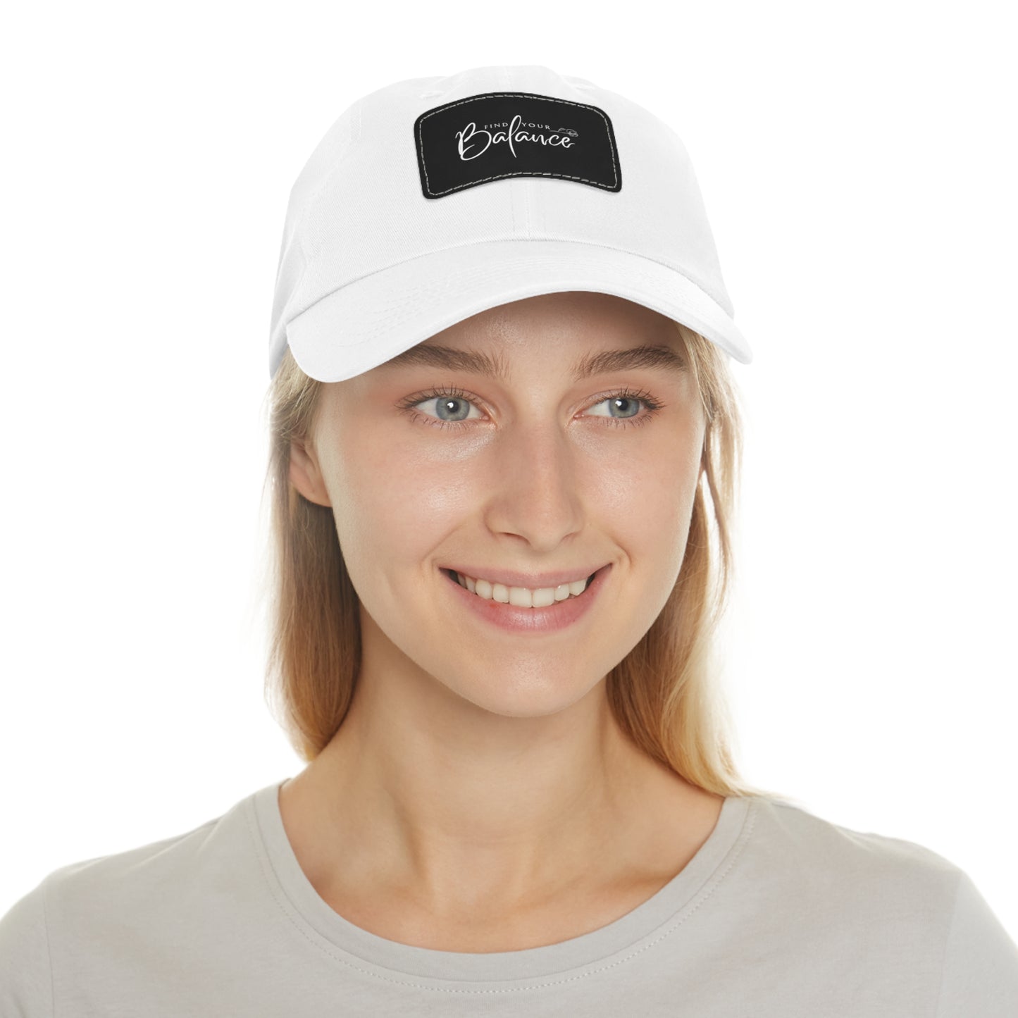 Find you Balance Dad Hat with Leather Patch (White Lettering)